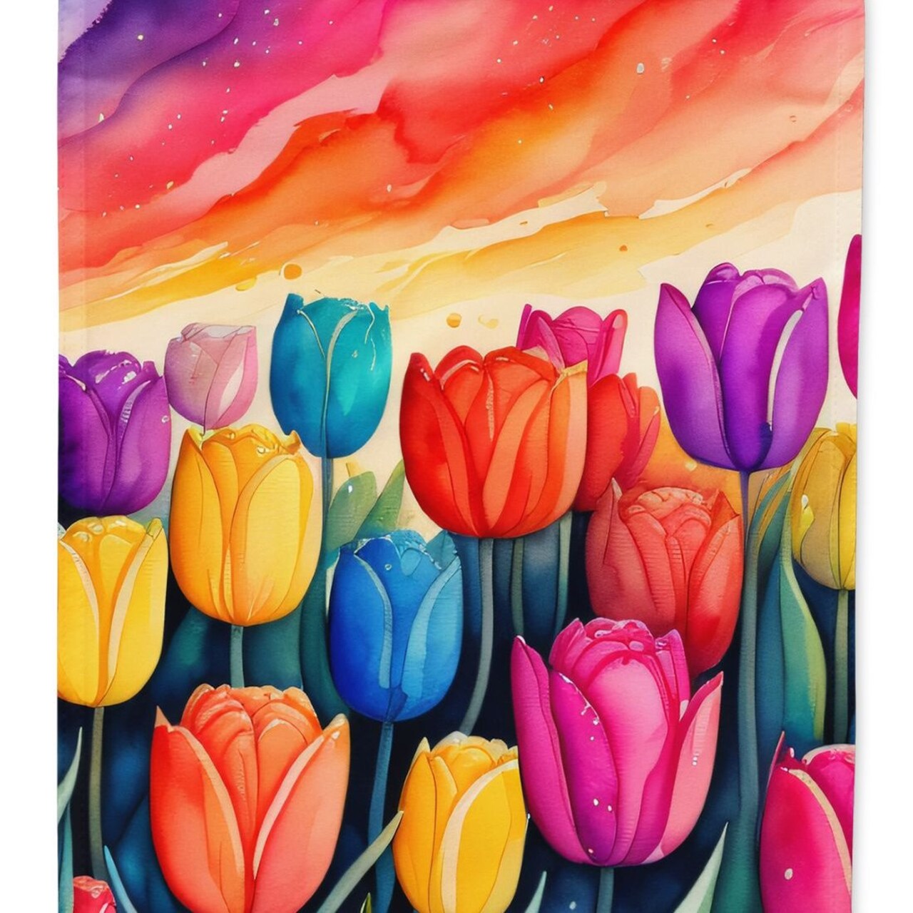 Edge Collections - 28" X 40" - Multicolor - Tulips in Color Large Porch - 1 Piece
